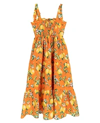 Rare Editions Girls' 7-16 Printed Lemon Tiered Maxi Dress