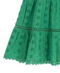 Rare Editions Girls' 2T-6X Eyelet Flutter Sleeves Tiered Dress