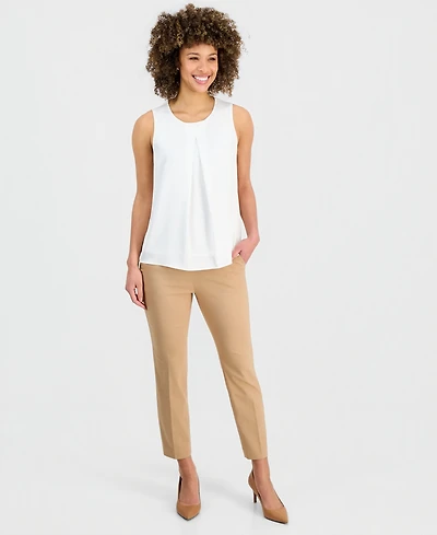 Kasper Women's Stretch Twill Cropped Pull-On Pants, Regular & Petite