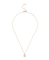 Coach Faux Stone Halo Tea Rose Pendant Necklace