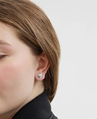 Coach Faux Stone Halo Heart Stud Earrings