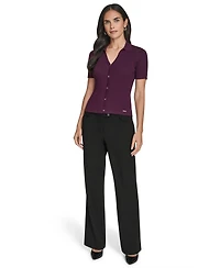 Calvin Klein Women's Collared Neck Short-Sleeve Sweater