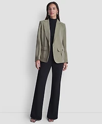 Dkny Women's Peak Lapel Collar Sueded Fuji Blazer