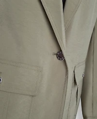 Dkny Women's Peak Lapel Collar Sueded Fuji Blazer