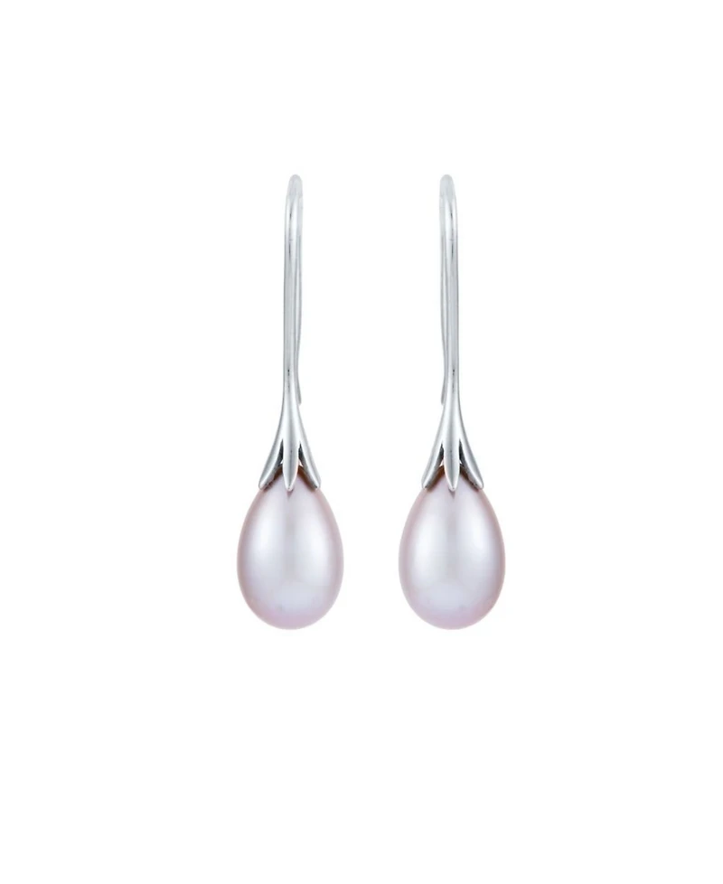 Belle de Mer Cultured Freshwater Pearl (7-8 mm) Wire Earrings in Sterling Silver