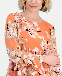 Kasper Women's Ruffle-Cuff Long-Sleeve Top