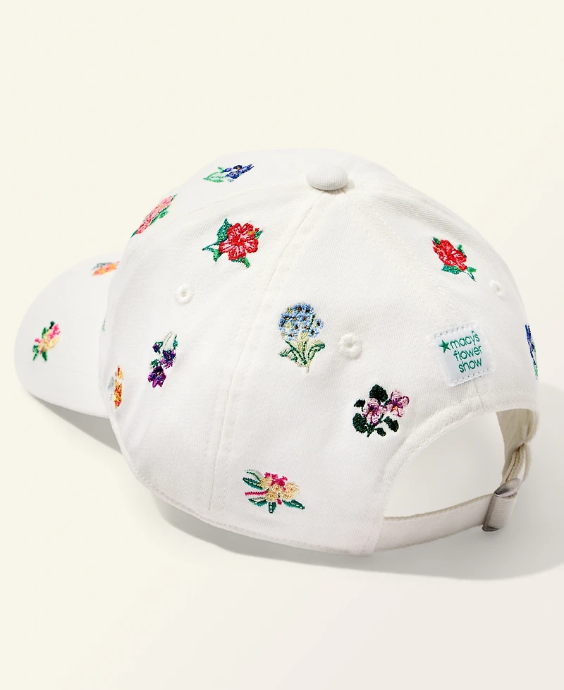 Macy's Flower Show Scattered Flower Embroidery Baseball Cap, Macy's Exclusive