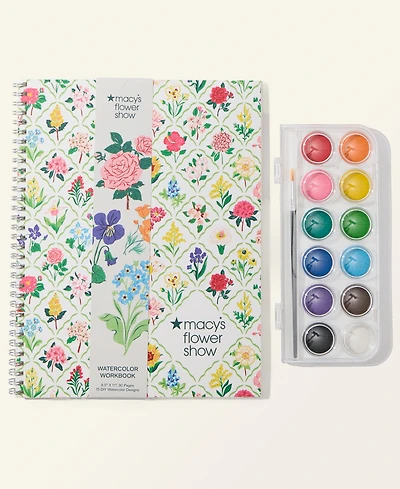 Macy's Flower Show Watercolor Book & Paint Set, Macy's Exclusive