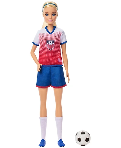 Barbie Careers Ussf Soccer Fashion Doll Dressed in Removable Sport-Themed Outfit