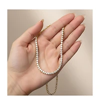 White Gold Plated And 14k Cubic Zirconia 3MM Tennis Necklace