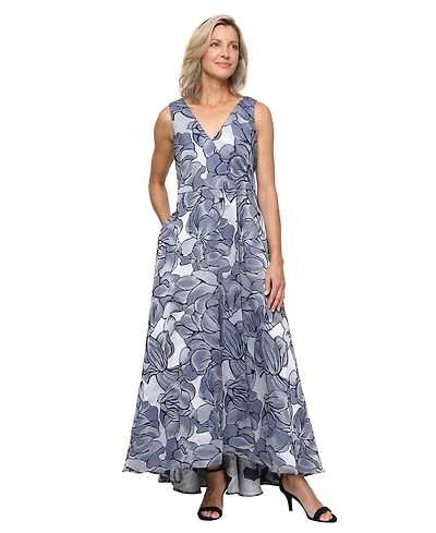 Sl Fashions Women's Sleeveless V-Neck Dress