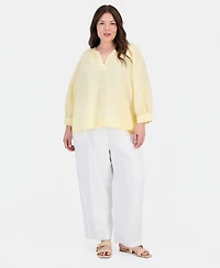 Charter Club Plus Long-Sleeve Top, Macy's Exclusive