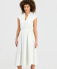 Kasper Women's Lace Drawstring-Waist Midi Dress