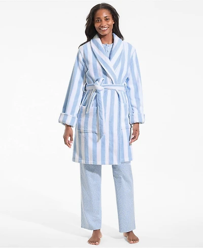 Lands' End Women's Soft Terry Long Sleeve Knee Length Robe