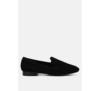 Rag & Co Julia Womens Black Suede Semi Casual Loafers