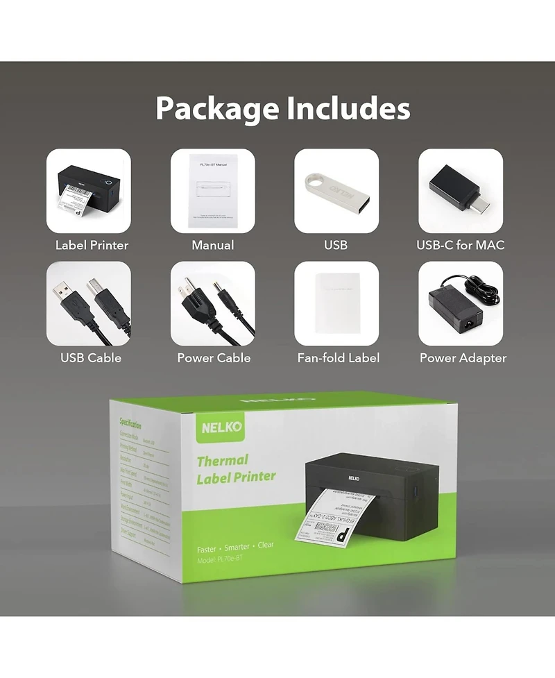 Swifint Bluetooth Thermal Label Printer, Wireless 4x6 Shipping Label Printer for Small Business, Support Android, iPhone and Windows, 1 pack