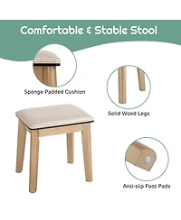 Volenca Makeup Vanity Set with Touch Dimming Mirror and 3 Color Lighting Modes