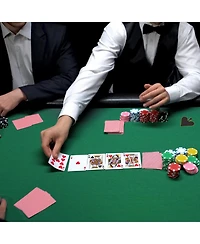 Gse Games & Sports Expert 40" x 40" Poker Card Playing Tabletop Felt, Casino Playing Card Poker Layout Mat for Table Top