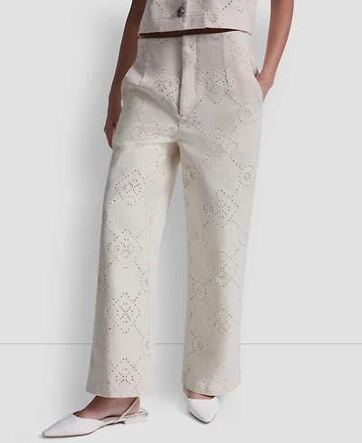 Dkny Jeans Women's High Rise Wide Leg Pants