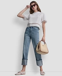 Dkny Jeans Women's Crewneck Short-Sleeve Top