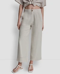 Dkny Jeans Women's Cropped Wide-Leg Linen Pants