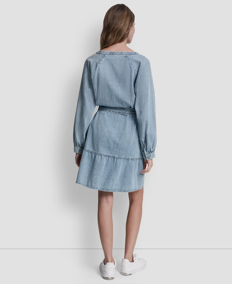 Dkny Jeans Women's V-Neck A-Line Dress