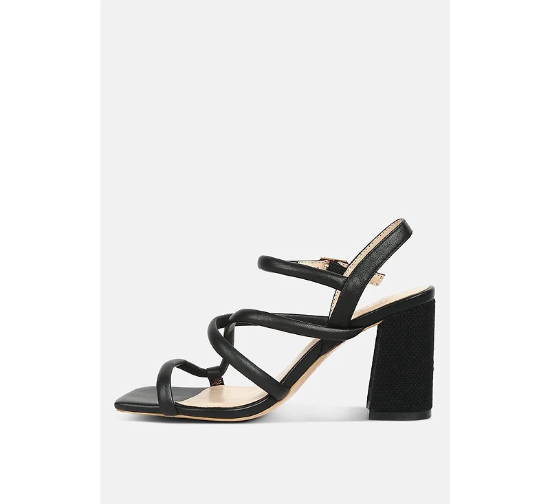 Artha Womens open square toe block heel sandals