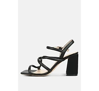 Artha Womens open square toe block heel sandals