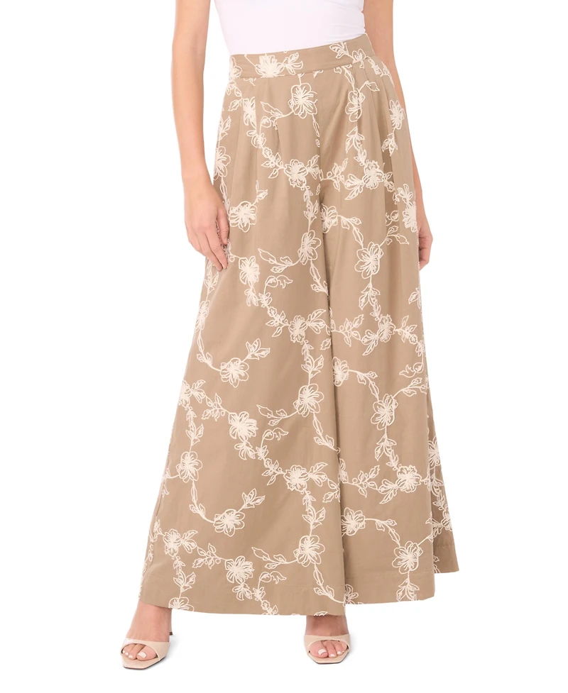 1.state Women's Elastic Waistband Wide-Leg Pants