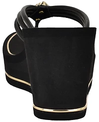 Guess Women's Sabrie Ornamented Round Toe Wedge Sandals