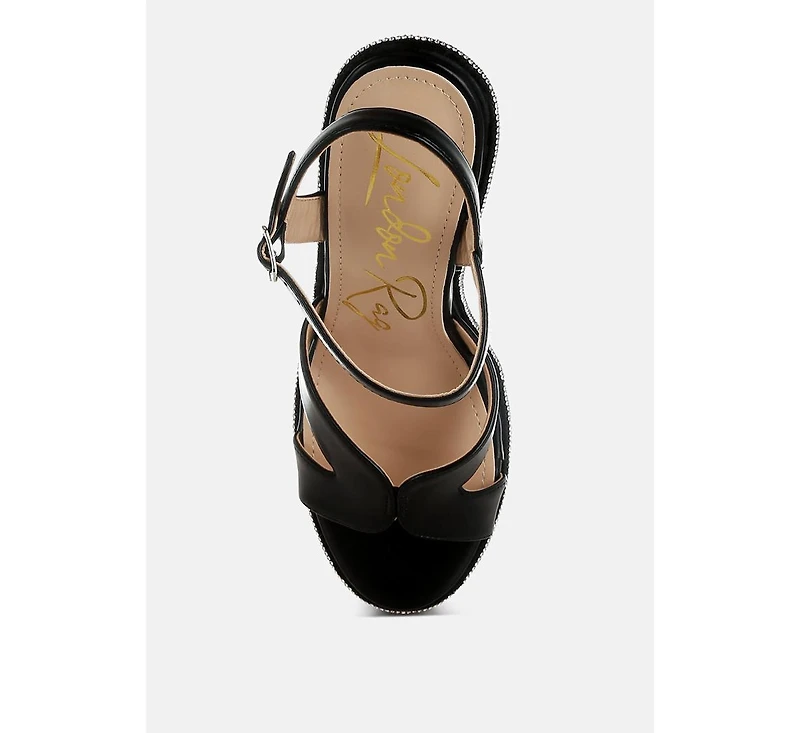Regina Rhinestones Embellished Wedge Sandals