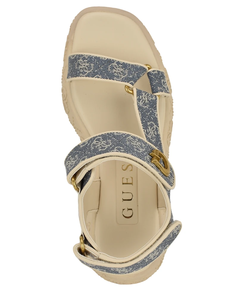 Guess Women's Lanara Quattro G Sporty Platform Footbed Sandals