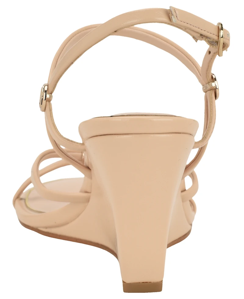 Guess Women's Devve Strappy "G" Dressy Wedge Heel Sandals