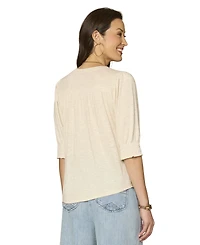 Democracy Petite Elbow-Sleeve Knit Top