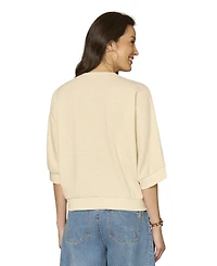 Democracy Petite Crewneck Dolman Short-Sleeve Top