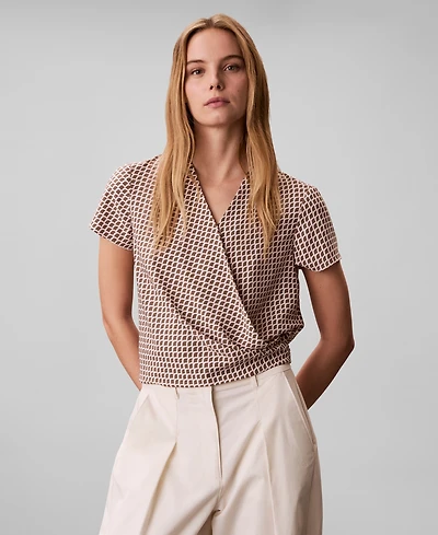 Calvin Klein Women's Printed Wrap Top