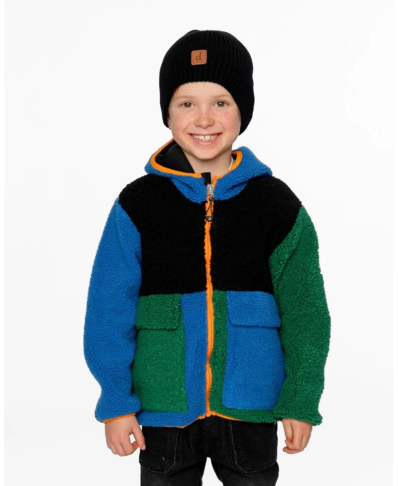 Deux par Boys Sherpa Jacket Blue Colorblock