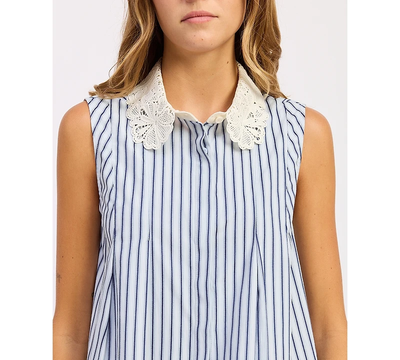 En Saison Women's Clara Sleeveless Button-Front Top