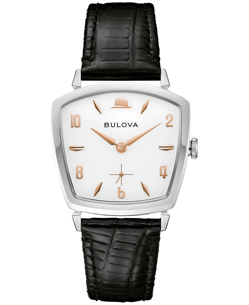 Bulova Men's Frank Sinatra I've Got You Under My Skin Black Leather Strap Watch 40mm