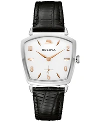 Bulova Men's Frank Sinatra I've Got You Under My Skin Black Leather Strap Watch 40mm