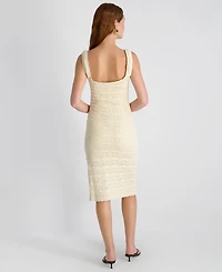 French Connection Women's Nellis Square Crochet Knit Midi Dress