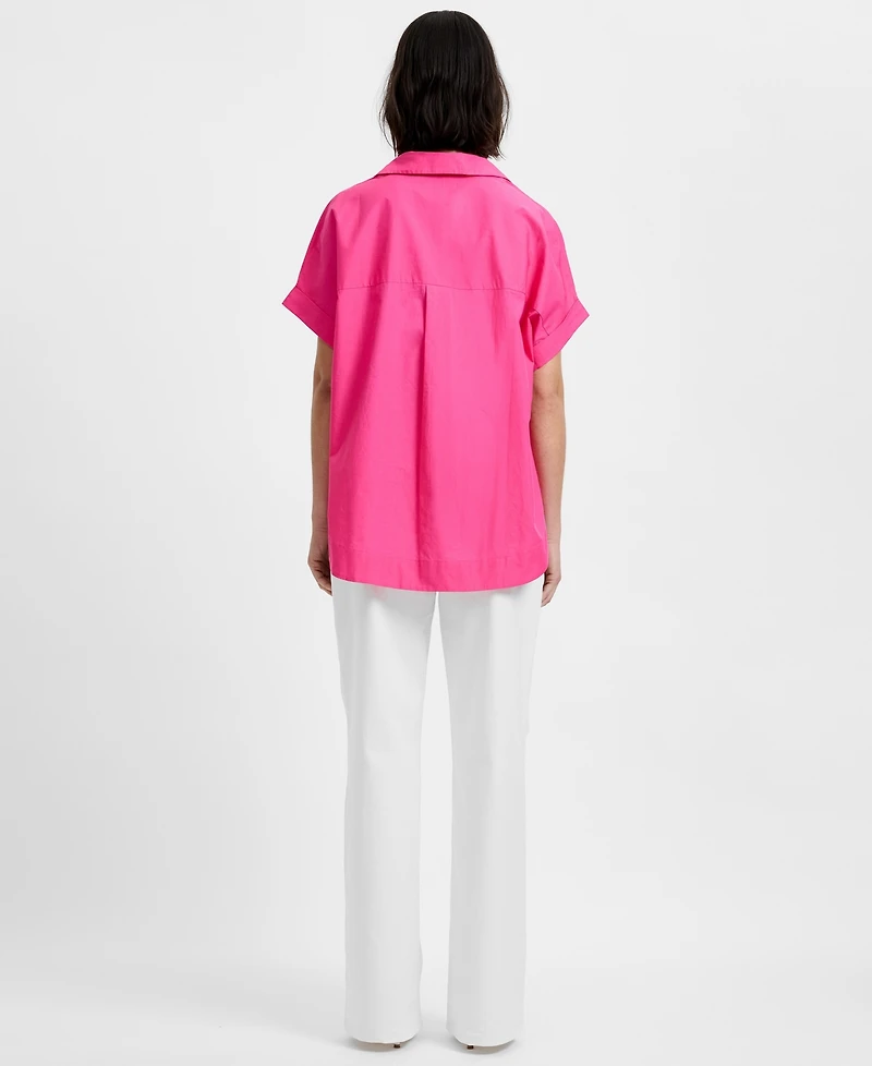 French Connection Women's Poplin Collared Top