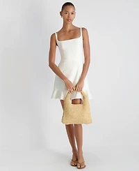 French Connection Women's Whisper Square Neck Frill Hem Mini Dress