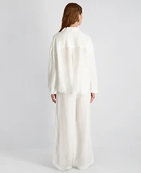 French Connection Women's Cooper Linen-Blend Wide-Leg Pants