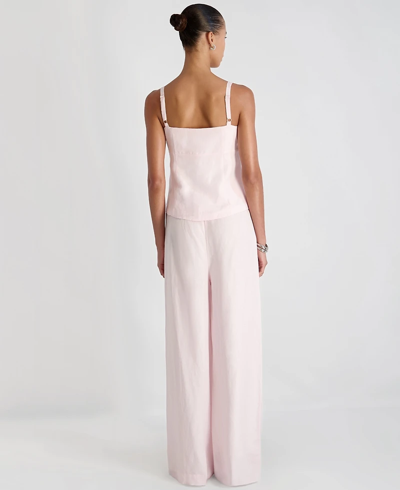 French Connection Women's Cooper Linen-Blend Wide-Leg Pants