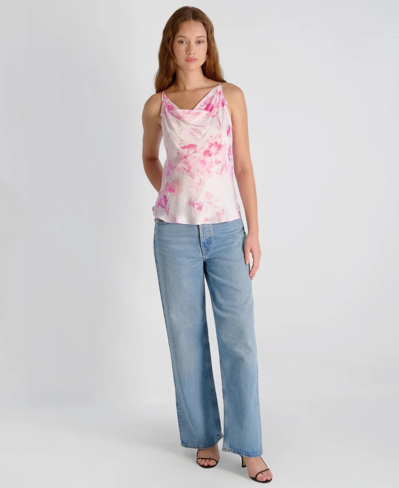 French Connection Women's Ennis Satin Cowl Neck Top