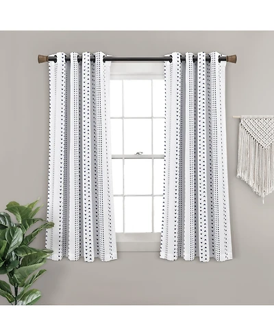 Lush Decor Hygge Stripe Light Filtering Window Curtain Panels Striped Curtains for Bedroom - Living Room Curtains