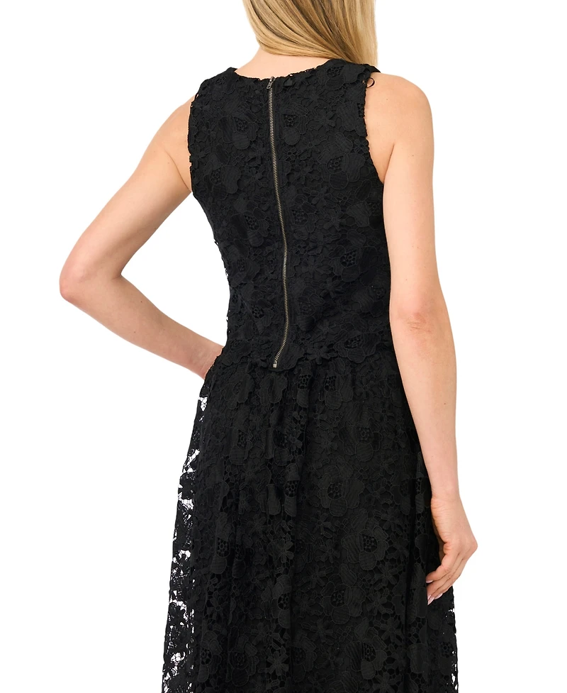 CeCe Women's Lace Crew Neck Top