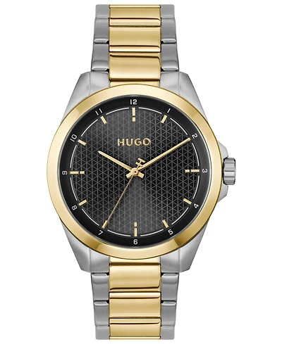 Hugo Boss Men's Seam Quartz Stainless Steel Ionic Plated Thin Gold Steel Watch, 42.5mm