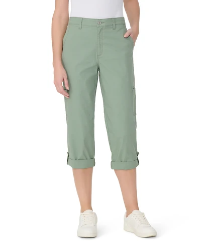Gloria Vanderbilt Women's Adjustable-Hem Cargo Capri Pants